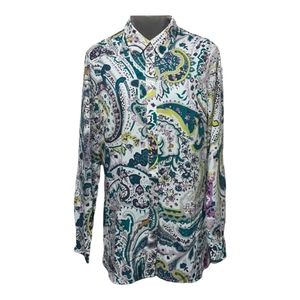 Talbots Paisley  Long Sleeve button down Shirt M